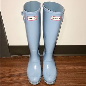 Hunter Original Tall Gloss Blue Rain Boot